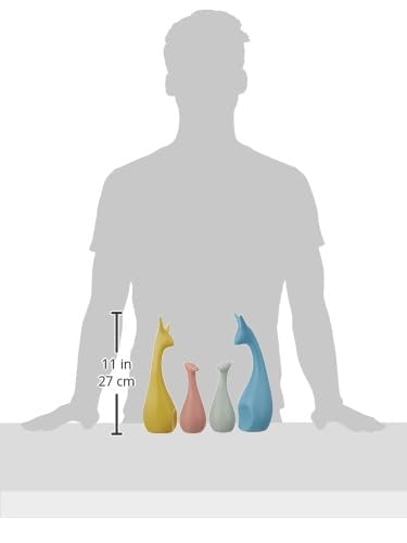 amazon basics Home Decor Happy Deer Family Action Statue Piano Finish Ceramic Figures(Set of 4,Multicolor)