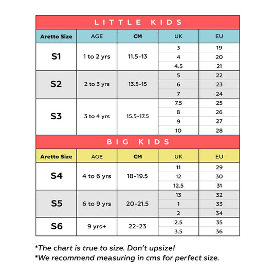 ARETTO Leaps, Kids Everyday Wear Shoes, Size S4 | EU 29, 30, 31 | Age 4-6 Years | Multicolour | Colour Pop