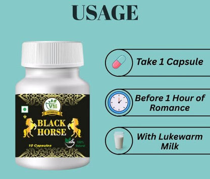 Black Horse Capsule for men - Man Wellness supplement - 10 Capsules
