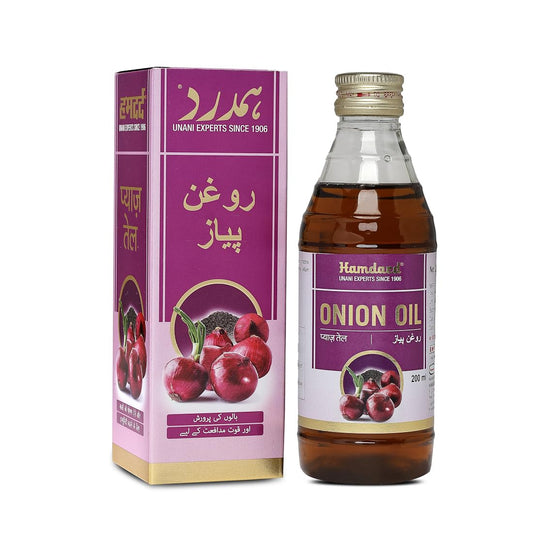 Hamdard Onion Oil | 200 ml | All-natural Hair Oil | Helps to Nourish Hair Follicles and Manages Breakage | Promotes Overall Well-Being | Helps Support Digestive Health | Pack of 1