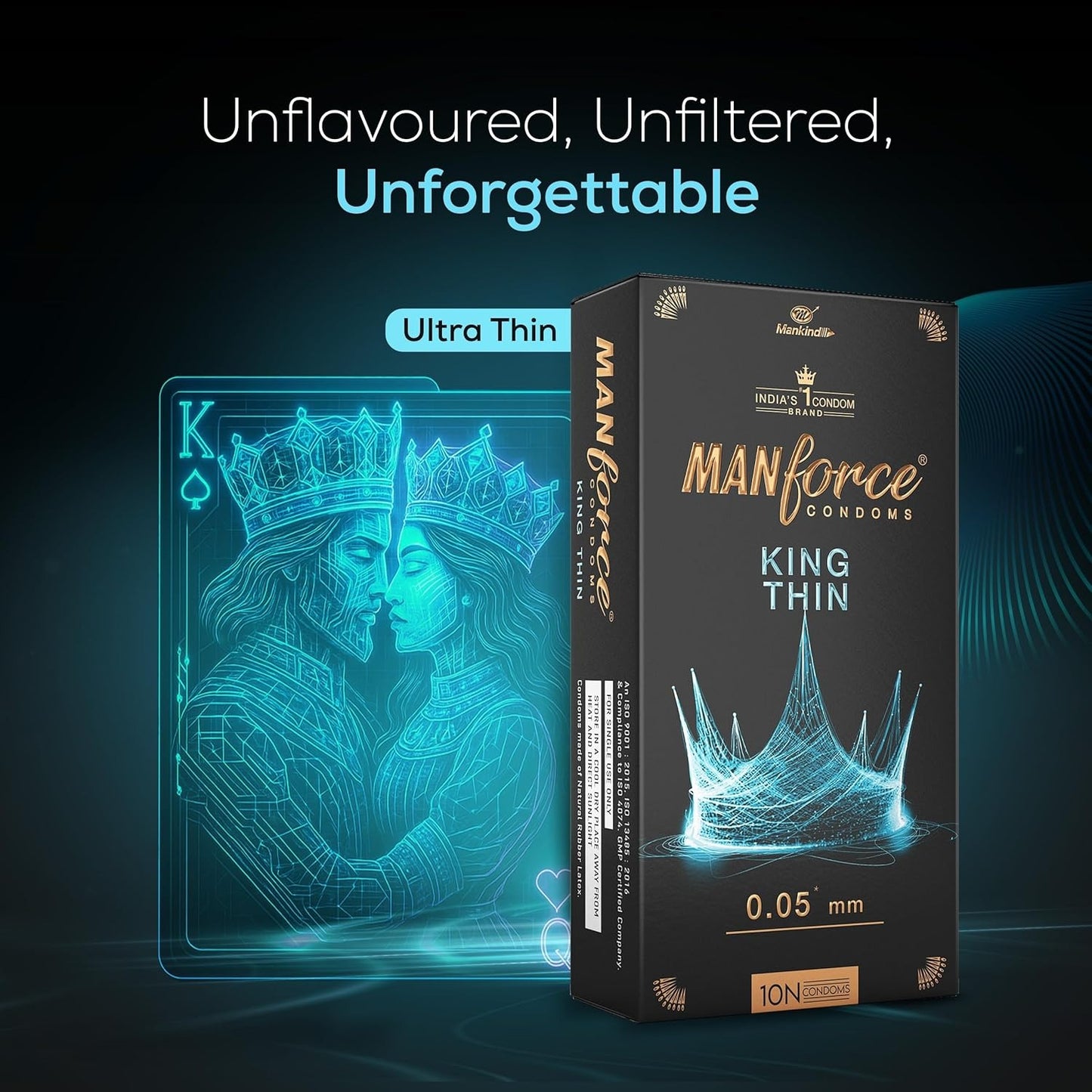 Manforce King Thin Ultra-Thin Unflavoured Condoms