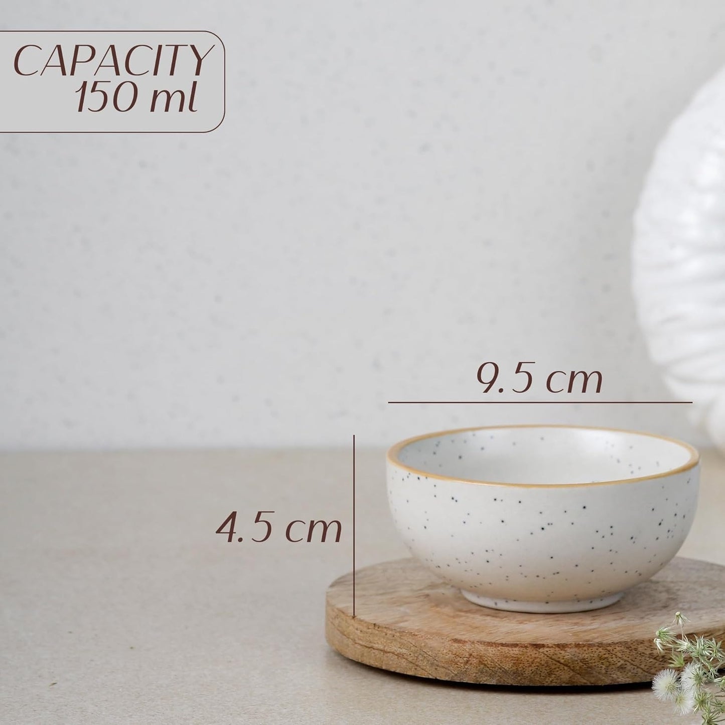 The Earth Store Handcrafted White Matte Brown Ceramic Dinner Set